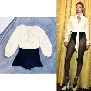 Free People White and Black Jumpsuit